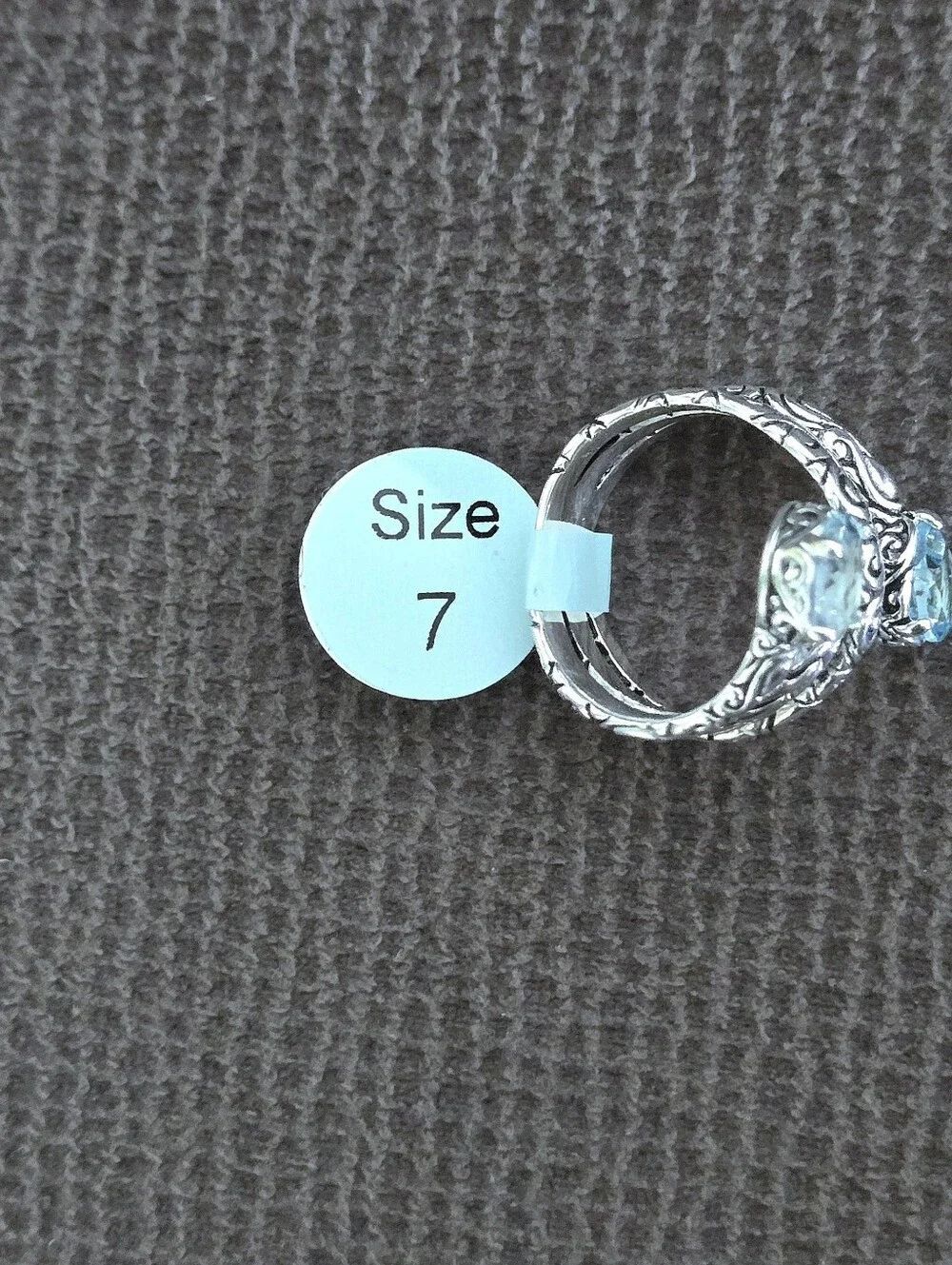Athra Trading Inc. (ATI) Silver🤍 Bypass Ring💍 with Blue🩵 Topaz Gemstones💎 - Picture 8 of 16